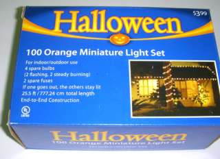 100 Orange Mini Light Lights Set Indoor/Outdoor NIB  