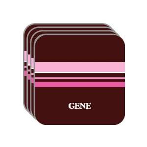 Personal Name Gift   GENE Set of 4 Mini Mousepad Coasters (pink 