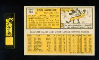 1963 Topps Baseball #269 DON MINCHER Twins SGC 88  