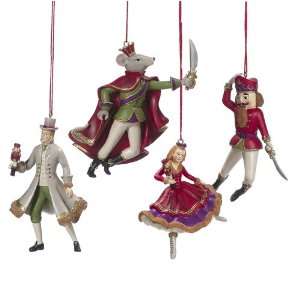 Waltz of the Nutcracker Figural Resin Christmas Ornaments Set of 4 