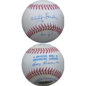  Whitey Ford Signed Baseball   UDA Inscribed   Autographed 