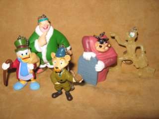 Disney® SeT 5 MICKEYS CHRISTMAS CAROL PVC ORNAMENT KEYCHAINS MaRLEY 