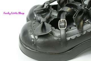 Black sweet lolita dolly high heels shoes US 5.5   10.5  