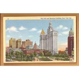  Postcard City Hall and Municipal Building N Y City 