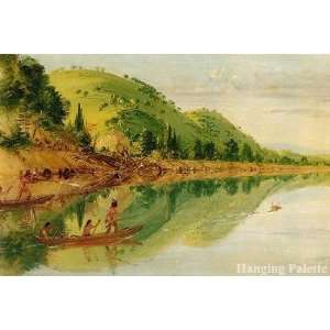  View on the St. Peters River, Sioux Indians Pursuing a 
