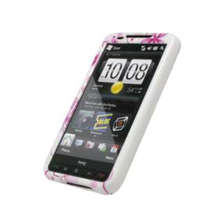 for HTC HD2 Hard Case Cover White Pink Hearts+Tool 654367689462  