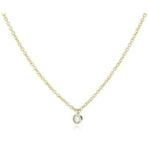 Mizuki 14k Cable Chain Necklace With Diamond Bezel 