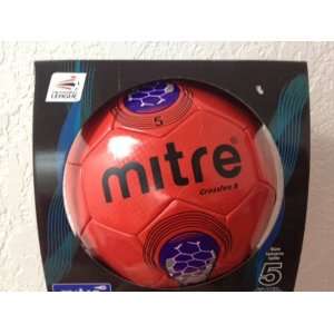  Mitre Crossfire II Soccer Ball Size 5 Red Sports 