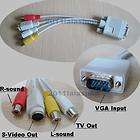   VGA to S Video 3 RCA Composite AV TV Out Converter Adapter Cable