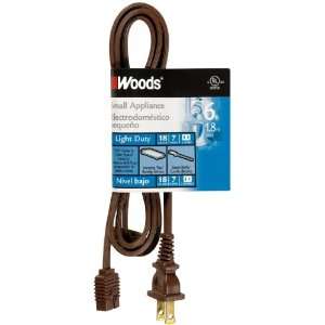  Woods 295 6 Foot HPN Mini Plug Appliance Cord, Brown