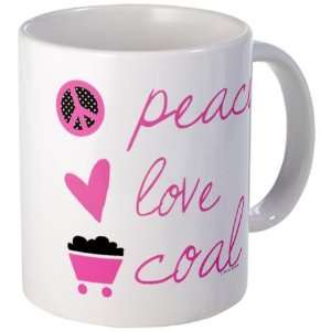 Peace Love Coal Peace Mug by  