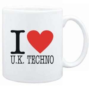  Mug White  I LOVE U.K. Techno  Music