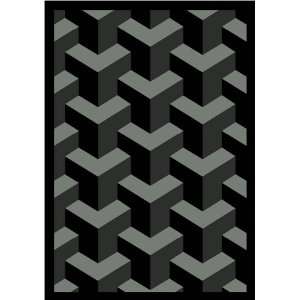  Whimsy Collection Rooftop Black Nylon Stainmaster Kids Rug 