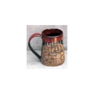  Castle Medieval Mug in Red and Black 24 oz Kitchen 