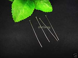 1000pcs Finding Head Pins Silver Plated Copper 16x0.6mm  