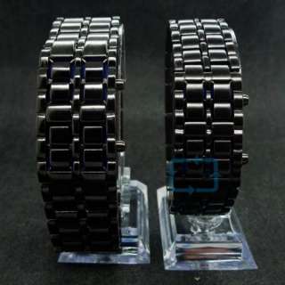 New Iron Samurai Metal Bracelet LAVA Watch LED Digital Watches Hour 