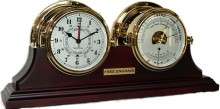 Brass Tide Clock and Barometer Thermometer Set  