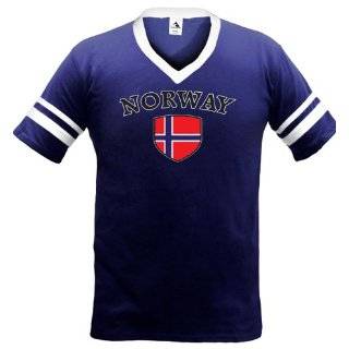 Norway Flag Shield International Soccer Ringer T shirt, Norwegian 