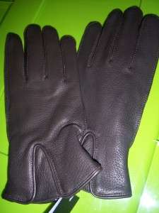 Mens Medium Brown Kenneth Cole Deerskin Leather gloves  