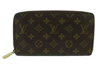 Louis Vuitton Brown Monogram Canvas Zippy Wallet Large Clutch 