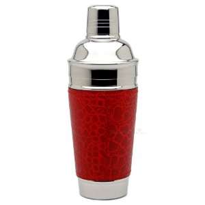  Croc Red Leather Martini Shaker