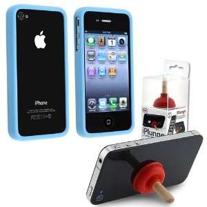  iPlunge Apple® iPhone® iPod® Stand + Sky Blue Bumper 