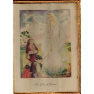  Vintage Religious Framed Art OUR LADY OF FATIMA (copyright Marist 