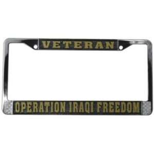  Iraqi Freedom Chrome License Plate Tag Frame Automotive