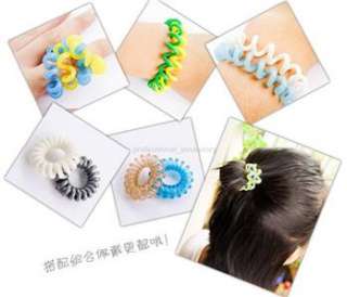 CL465 Korean Style Colorful Wire Hair Tie Band 5 pcs  