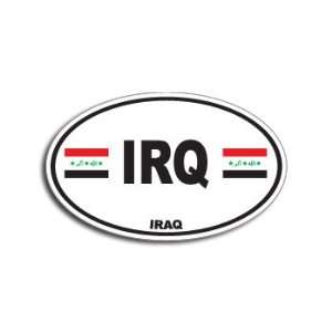  IRQ IRAQ Country Auto Oval Flag   Window Bumper Sticker 