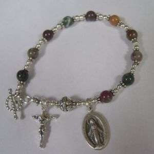 Sterling silver Fancy jasper Rosary bracelet  