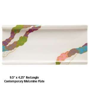 Melamine Contemporary Rectangle Plates   9.25 L x 4.25 W   Break 