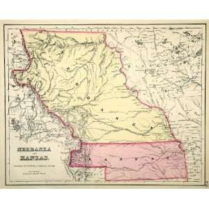  (West) Nebraska and Kanzas Mapmaker Colton Published 