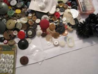 LOT OF VINTAGE BUTTONS 6 POUNDS CELLULOID METAL PEARL PLUS NOTE  
