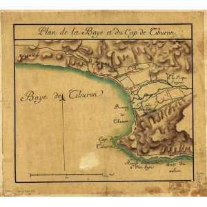  1700s map of Tiburon Bay, Haiti,
