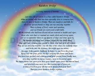 Rainbow Bridge Poem Personalized Memorial Loss Of Pet  