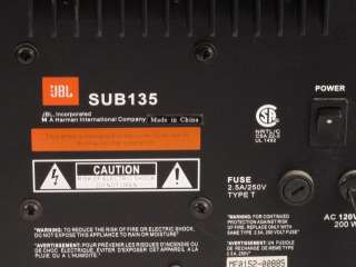 JBL Powered Subwoofer Speaker SUB135 200 Watts  