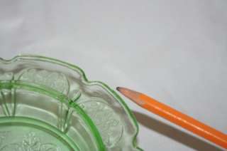 JEANNETTE GLASS SCARCE GREEN URANIUM CHERRY BLOSSOM BUTTER DISH AND 