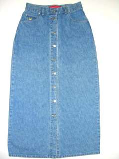 GLORIA VANDERBILT Long Jean Skirt Size 6  