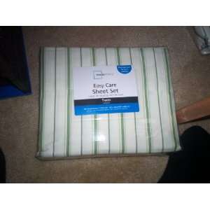  Mainstays Easy Care Sheet Set Twin Individual Green/White 