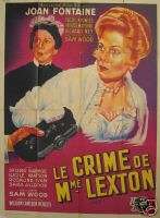 IVY great large JOAN FONTAINE movie poster FRENCH  