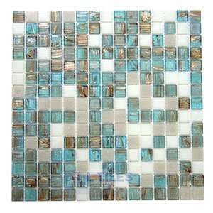 Aventurine blended 3/4 glass tile in iceland blend 12 7/8 x 12 7/8