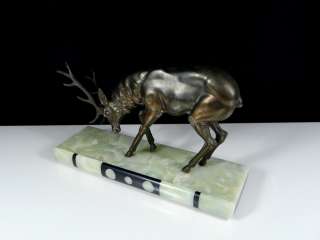 Beautiful Art Deco Figurine Deer Statue Signed Limousin 1925  