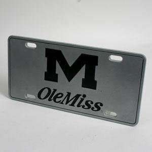  Ole Miss Metal License Plate   Pewter
