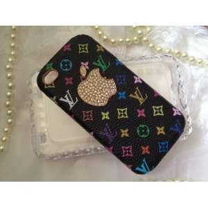  Luxury LV iPhone 4 4s Black Multicolor & White Multicolor 