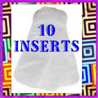 FUZZIBUNZ Terry DIAPER INSERTS 10 Pack Small Med Large  