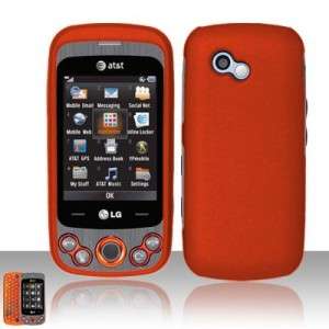 Rubber Orange Hard Case Cover for LG Neon 2 II GW370  