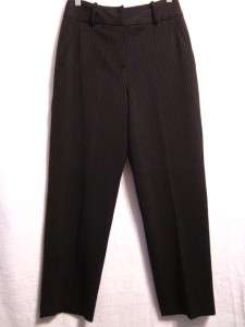 Larry Levine Stretch Womans Size 6 Black Pin Striped Dress Pants 