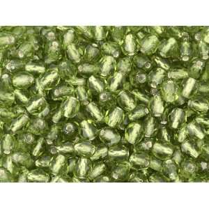  Fire Polished Bead 4mm Olivine Silver Lined (100pc Pack 