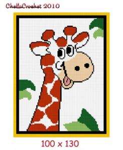 Baby Giraffe Jungle Afghan Crochet Pattern Graph 100st  